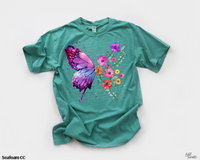 Galaxy Floral Butterfly DTF TRANSFER 1771