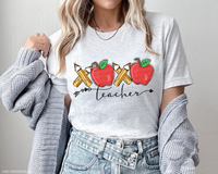 Teacher Apple and Pencils DTF TRANSFER 2512