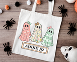 Custom Halloween Trick Or Treat Tote Girl Ghosts DTF TRANSFER 5692