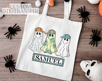 Custom Halloween Trick Or Treat Tote Boy Ghosts DTF TRANSFER 5693