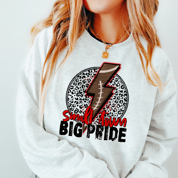 Football Red Small Town Big Pride DTF TRANSFER 5721