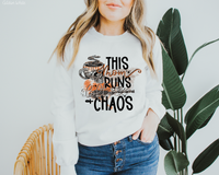 This Mom Runs On Coffee And Chaos DTF TRANSFER