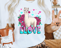 Llama Love Valentine DTF TRANSFER