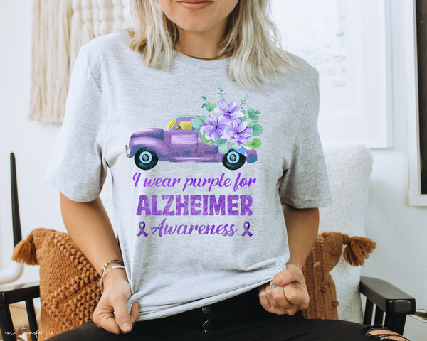 I Wear Purple For Alzheimer Awareness DTF TRANSFER