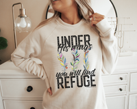 Under His Wings You Will Find Refuge DTF TRANSFER 0204