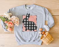 Pink Plaid Bunny Easter DTF TRANSFER 268