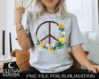 Peace Floral Sublimation PNG File