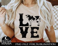 Cow Love Sublimation PNG File