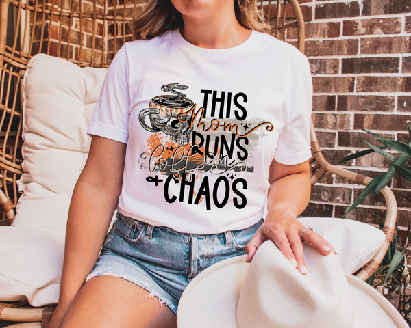 This Mom Runs On Coffee And Chaos DTF TRANSFER 0200