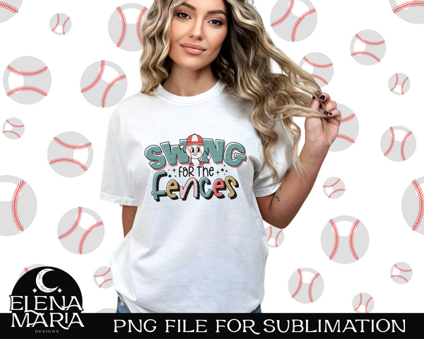 Swing For The Fences | PNG File for Sublimation